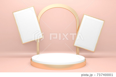 Pink podium minimalist mockup for podium display. 3D rendering Pink podium minimalist mockup for podium display. 3D rendering 73740001