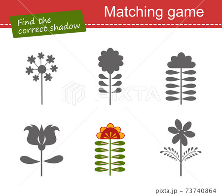 1435 Find correct shadow. Educational game for children. Flat cartoon style 1435 Find correct shadow. Educational game for children. Flat cartoon style 73740864