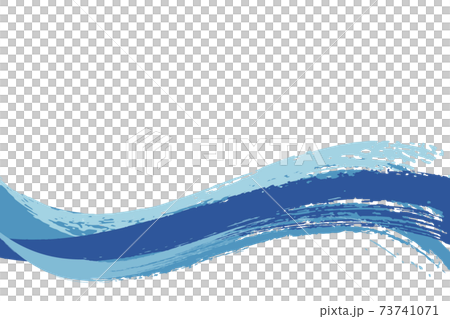 Illustration material Background Japanese style Japanese pattern Simple brush Calligraphy wave Summer sea 73741071