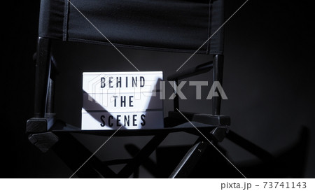 Behind the scenes letterboard text on Lightbox or Cinema Light box. Behind the scenes letterboard text on Lightbox or Cinema Light box. 73741143