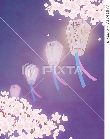 桜まつり 提灯 のイラスト素材