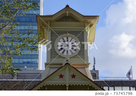 札幌市時計台の大時計 北海道札幌市中央区の観光スポットの写真素材