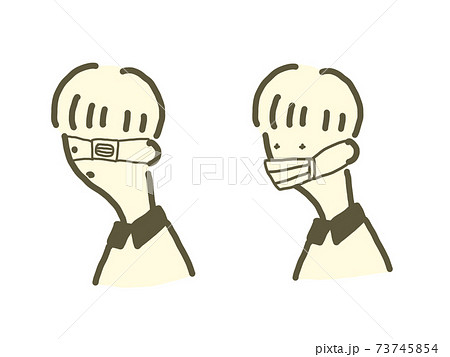 眼帯とマスクの男性のイラスト素材