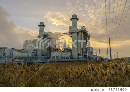 Utah Valley Power Plant against sky at sunset Utah Valley Power Plant against sky at sunset 73745990