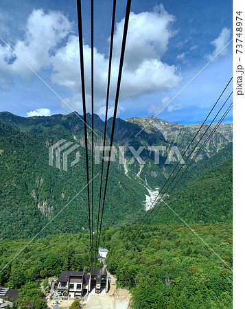 新穂高ロープウェイ ゴンドラから見下ろす風景 73748974