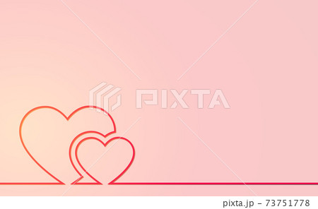 Heart from a red line on a white and yellow background - Vector Heart from a red line on a white and yellow background - Vector 73751778