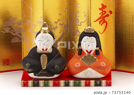 金屏風前の雛人形 金屏風前の雛人形 73753140