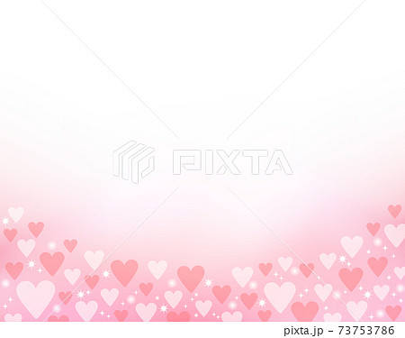 ハートとキラキラのピンクグラデーション背景 ハートとキラキラのピンクグラデーション背景 73753786
