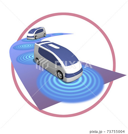 5g 高速かつ大容量ネットワークで変わる自動運転の世界のイラスト バリエーションあり のイラスト素材