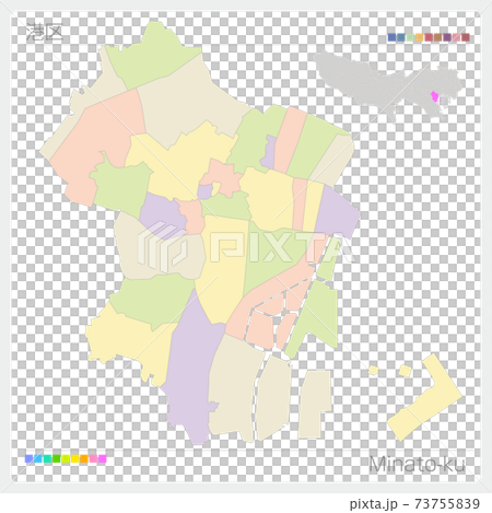 港区・Minato-ku・色分け・町名なし（東京都） 73755839