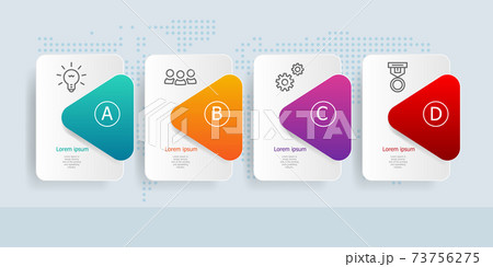 abstract horizontal timeline infographics 4 steps with world map for business and presentation 73756275