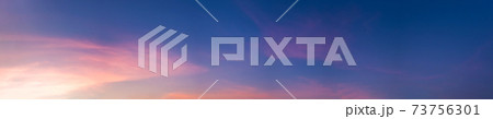 Gorgeous panorama scenic of sunrise and sunset with silver lining and cloud in the morning and evening. 73756301