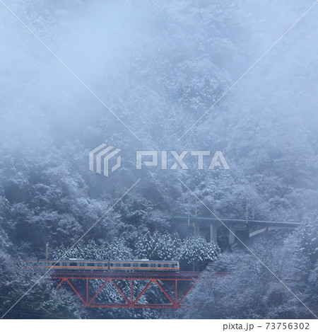 雪化粧した中央線　E233系 73756302