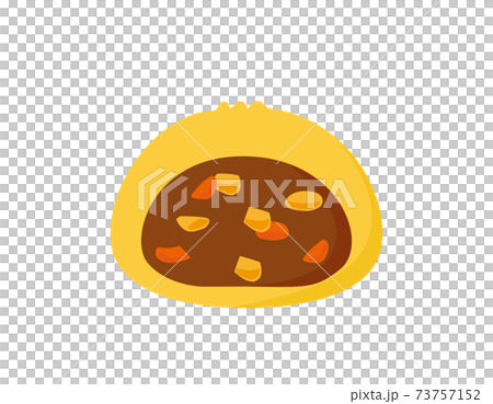 中華まんのベクターイラスト　カレーまん　 73757152