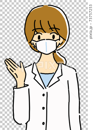 解釋與面具的一位年輕女醫生的例證 解釋與面具的一位年輕女醫生的例證 73757253