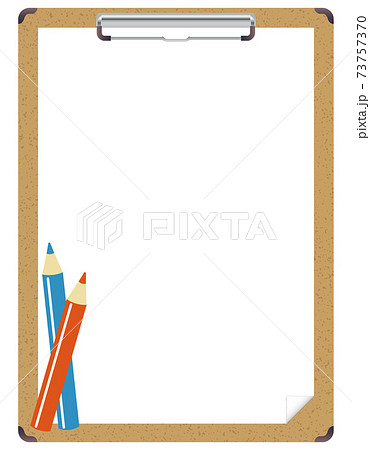 コルク板 メッセージボード 色鉛筆 バインダーのイラスト素材