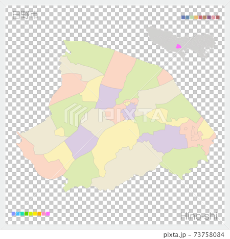 日野市・Hino-shi・色分け・町名なし（東京都） 73758084