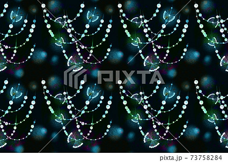 ピンク色のストックフラワーブーケとレースと真珠の首飾りのパターンイラスト ピンク色のストックフラワーブーケとレースと真珠の首飾りのパターンイラスト 73758284