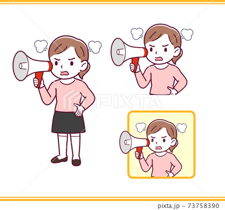 ピンクの服を着た女の子のイラスト素材