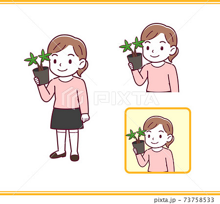 ピンクの服を着た女の子 73758533