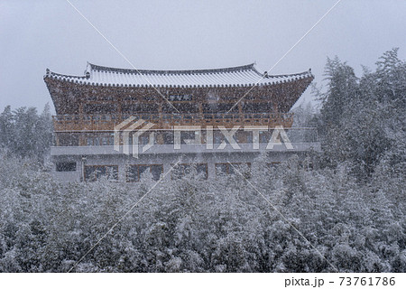 雪景色 竹 冬 73761786