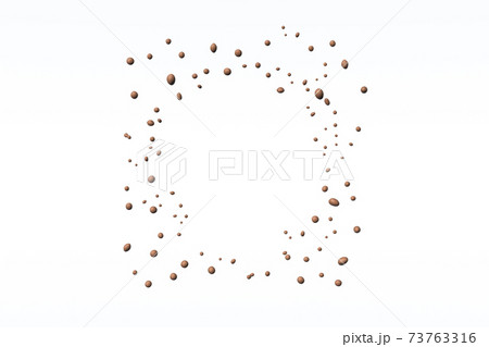 チョコレート色の放射状に弾ける滴の3Dイラスト 73763316