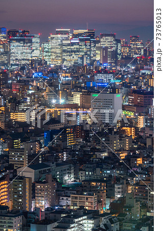 東京都 東京の夜景 都心の摩天楼の写真素材