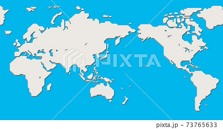 世界地図 簡略化されたアウトラインの世界地図 のイラスト素材
