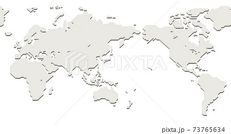 世界地図 影なし 簡略化されたアウトラインの世界地図 のイラスト素材