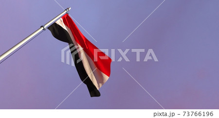 3d rendering of the national flag of the Yemen 3d rendering of the national flag of the Yemen 73766196