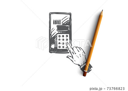 Doorphone, electronic, security, bell, house concept. Hand drawn isolated vector. 73766823