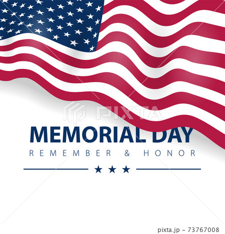 Memorial day of hero, veteran united states of america remember. USA flag glory on vector poster card. 73767008