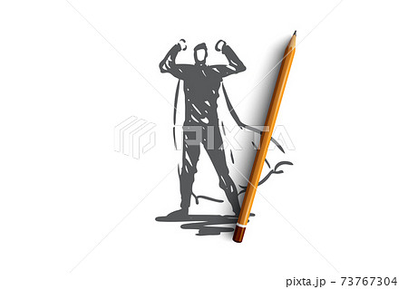 Power, energy, fight, man, superhero concept. Hand drawn isolated vector. Power, energy, fight, man, superhero concept. Hand drawn isolated vector. 73767304