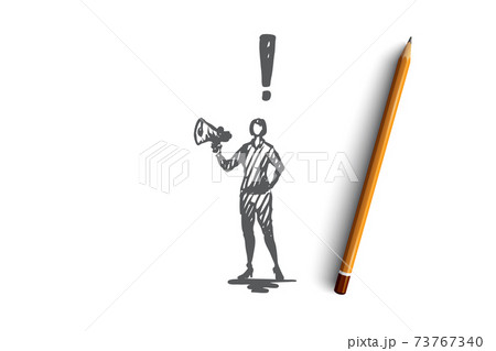 Manage, work, team, manager, leadership concept. Hand drawn isolated vector. 73767340