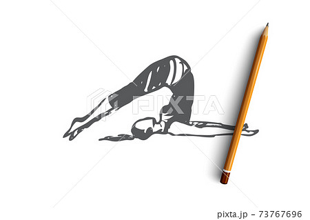 Tip over, yoga, pose, asana, balance concept. Hand drawn isolated vector. Tip over, yoga, pose, asana, balance concept. Hand drawn isolated vector. 73767696