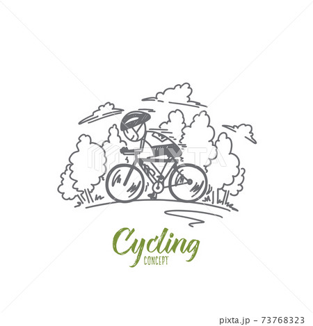 Cycling concept. Hand drawn isolated vector Cycling concept. Hand drawn isolated vector 73768323