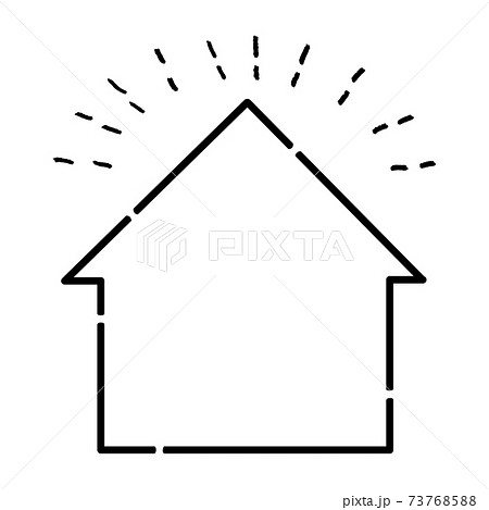 イラスト素材 フレーム 枠 テイクアウト 家 マークのイラスト素材