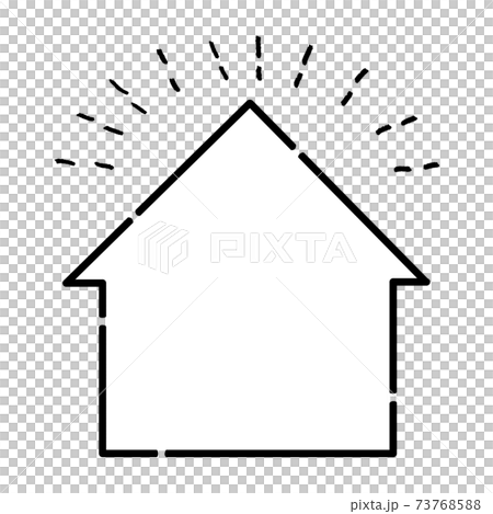 イラスト素材 フレーム 枠 テイクアウト 家 マークのイラスト素材