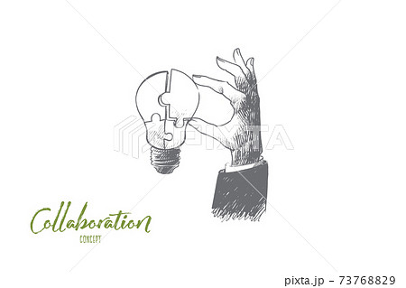 Collaboration concept. Hand drawn isolated vector. Collaboration concept. Hand drawn isolated vector. 73768829