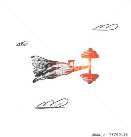 Fitness concept. Hand drawn isolated vector. 73769118