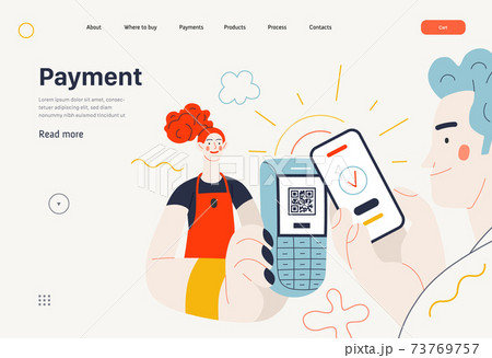 Business topics - payments, web template 73769757