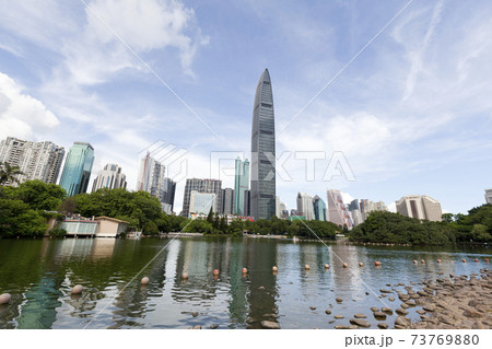 KingKey Financial Center looking from Lizhi park in Shenzhen,China. KingKey Financial Center looking from Lizhi park in Shenzhen,China. 73769880