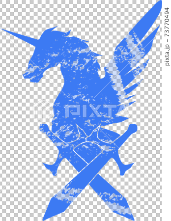 Pegasus coat of arms_grunge processing 73770494