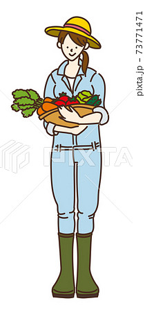 農業女子 農業 農家 農家女子 野菜 女性 イラスト のイラスト素材