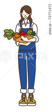農業女子 農業 農家 農家女子 野菜 女性 イラスト のイラスト素材