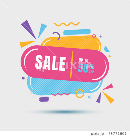 Modern sale banner geometric colorful template for sale, discount, promotion, etc. 73771601