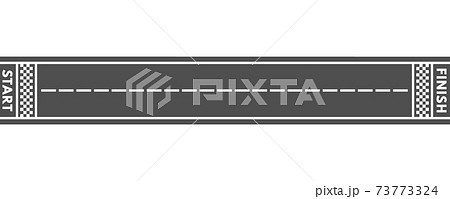 Racing road top view. Start and finish on asphalt road illustration. 73773324