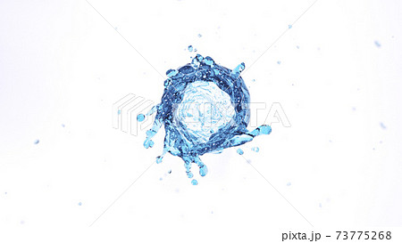 Splashes of water in the form of a swirling vortex 73775268