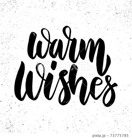 Warm Wishes text. lettering phrase for Christmas holidays greeting card, invitation, banner, postcard, web, poster template. Warm Wishes text. lettering phrase for Christmas holidays greeting card, invitation, banner, postcard, web, poster template. 73775785