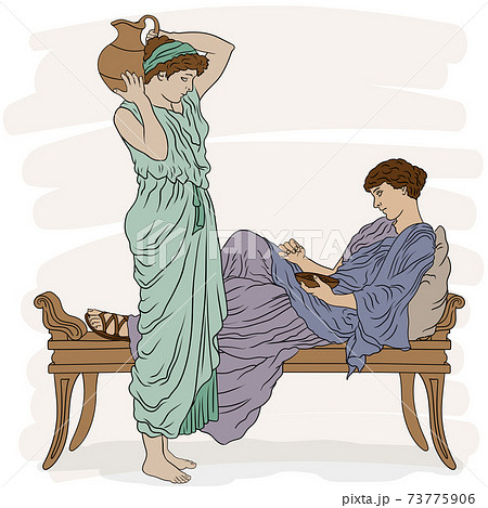Vector Greek women. 73775906